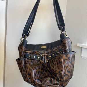 Miche Demi Base Bag Kendra Shell Leopard Print Bucket Organizer Purse, EUC